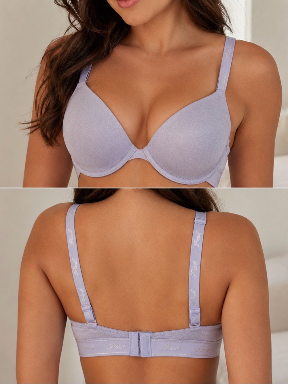 PINK Victoria's Secret Shimmer Wear Everywhere T-Shirt Lightly Lined Bra
